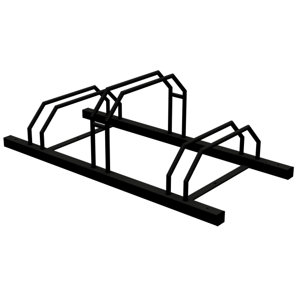 Bicycle stand | Row system | hot-dip galvanised and coated in RAL9005 | 3 parking spaces
